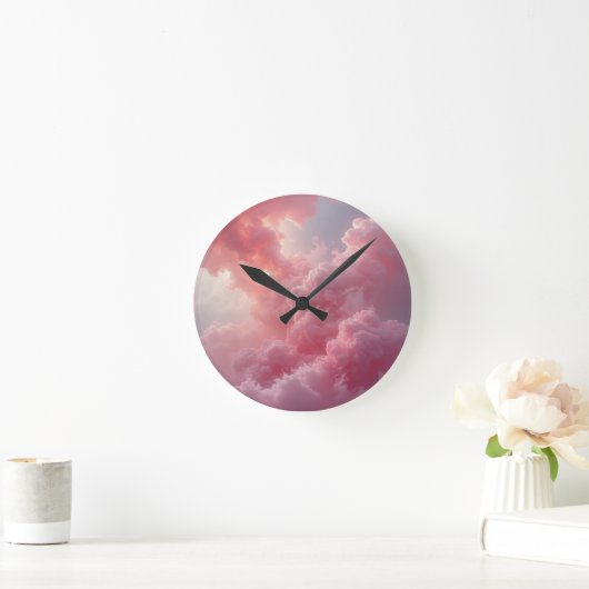 Blush Cloud Mirage 2 Runde Wanduhr (Zuhause)