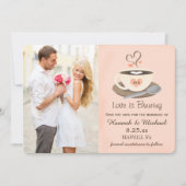 Blush Coffee Cup Mit Monogramm Heu Save the Date (Vorderseite)