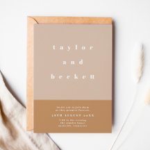 Blush Color Block Einladung zur Hochzeit