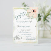 Blush Coneflower Watercolor Florals RSVP Karte (Stehend Vorderseite)