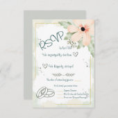 Blush Coneflower Watercolor Florals RSVP Karte (Vorne/Hinten)