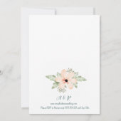 Blush Coneflower Watercolor Florals Wedding Einladung (Rückseite)