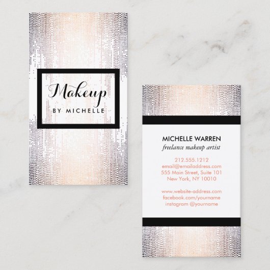 Blush Confetti Dots Makeup Artist Visitenkarte (Vorne/Hinten)