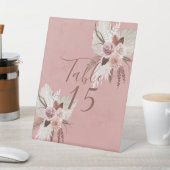 Blush Copper Tropical Pampas Hochzeitssonne Tischn Sockelschild (In SItu)