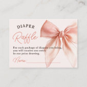 Blush Coquette Bow Diaper Raffle Baby Dusche Begleitkarte (Vorderseite)