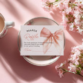 Blush Coquette Bow Diaper Raffle Baby Dusche Begleitkarte