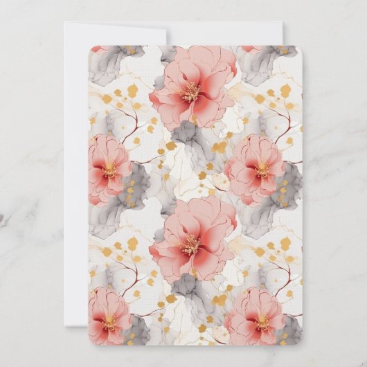 Blush Coral Grau Brautparty Einladung (Rückseite)