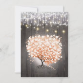 Blush Coral Heart Leaf Tree Forest Elegante Hochze Einladung (Rückseite)