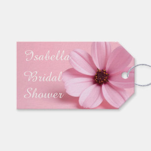Blush Cosmos Floral Hochzeitsfeier Script Design Geschenkanhänger