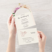 Blush Country Rustikal All In One Einladung (Abreißen)