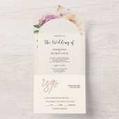 Blush Country Rustikal All In One Einladung (Innen Boden)