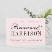 Blush Couples Name Polterabend Einladung (Stehend Vorderseite)