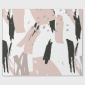 Blush Crash Modern Abstrakt Brush Strokes Geschenkpapier (Flach)