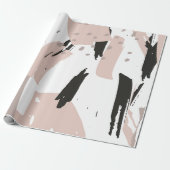 Blush Crash Modern Abstrakt Brush Strokes Geschenkpapier (Ungerollt)