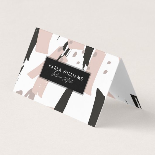 Blush Crash Moderne Pinselstriche Zusammensetzung Visitenkarten (Vorderseite)