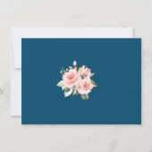 Blush Cream Floral Gold Glitzer Rahmen Hochzeit Save The Date (Rückseite)