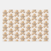 Blush Cream Gingerbread Stars Angels Christmas Geschenkpapier Set (Vorderseite)