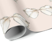Blush Cream Heart Glasses Geschenkpapier (Rolleneckpunkt)