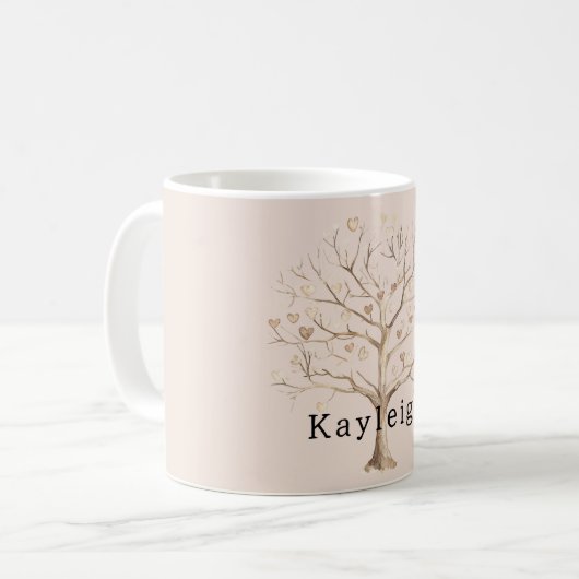 Blush Cream Hearts Tree Kaffeetasse (Vorderseite Links)