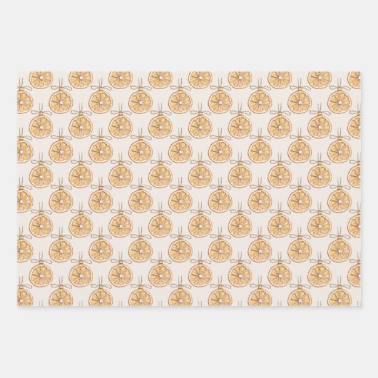 Blush Cream Oranges Fruit Christmas Geschenkpapier Set (Vorderseite)
