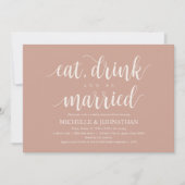 Blush Cream Rustic Wedding Probe Dinner Einladung (Vorderseite)