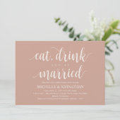 Blush Cream Rustic Wedding Probe Dinner Einladung (Stehend Vorderseite)