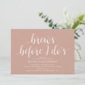 Blush Cream Rustic Wedding Probe Dinner Einladung (Stehend Vorderseite)