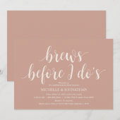 Blush Cream Rustic Wedding Probe Dinner Einladung (Vorne/Hinten)
