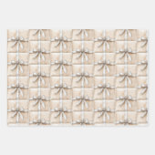 Blush Cream Silver Sparkle Bows Gifts Christmas Geschenkpapier Set (Vorderseite 3)