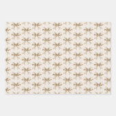 Blush Cream Silver Sparkle Bows Gifts Christmas Geschenkpapier Set (Vorderseite 2)