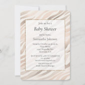 Blush Cream Zebra Animal Print Baby Dusche Einladung (Vorderseite)