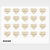 Blush Cream Zebra Glam Gold Confetti Sparkone Herz-Aufkleber (Blatt)