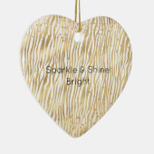 Blush Cream Zebra Glam Gold Confetti Sparkone Keramik Ornament (Rechts)