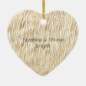 Blush Cream Zebra Glam Gold Confetti Sparkone Keramik Ornament (Vorne)