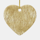 Blush Cream Zebra Glam Gold Confetti Sparkone Keramik Ornament (Hinten)