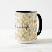 Blush Cream Zebra Glam Gold Confetti Sparkone Tasse (VorderseiteRechts)