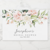 Blush Creme Rose Eucalyptus Mini Flaschenetiketten Schaumweinetikett (Einzelnes Label)