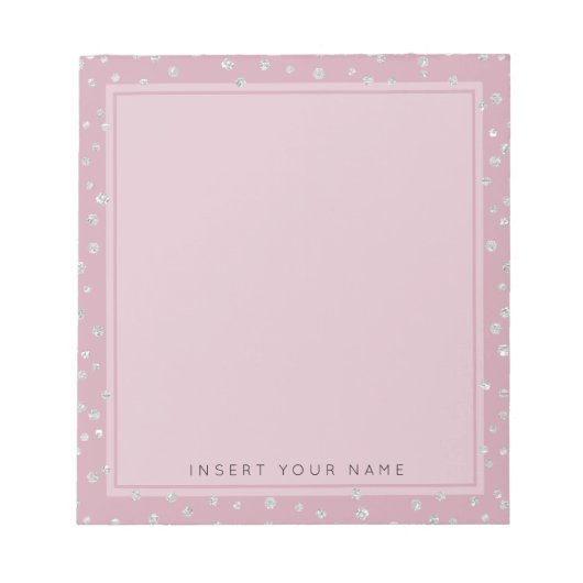 Blush Crystal Confetti Notepad 5.5" x 6" Notizblock (Vorderseite)