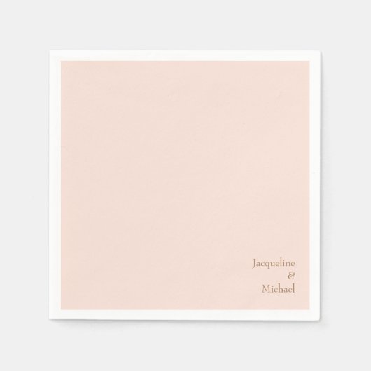 Blush Custom Couple Names Wedding Napkins Serviette (Vorderseite)