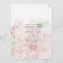 Blush Dahlias Floral Wedding Einladung