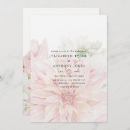 Blush Dahlias Floral Wedding Einladung