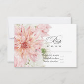 Blush Dahlias Floral Wedding RSVP Card Karte (Vorderseite)