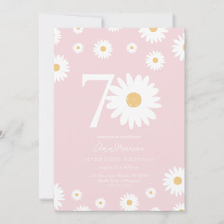 Blush Daisy Einladung zum 70. Geburtstag