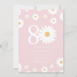 Blush Daisy Einladung zum 80. Geburtstag