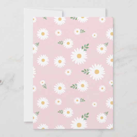 Blush Daisy Einladung zum 80. Geburtstag (Rückseite)