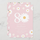 Blush Daisy Einladung zum 80. Geburtstag (Vorne/Hinten)