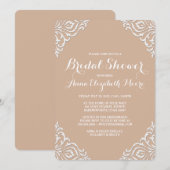 Blush Damask Elegante Brautdusche Einladung (Vorne/Hinten)