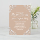Blush Damask Elegante Brautdusche Einladung (Stehend Vorderseite)