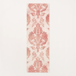 Blush Damask Watercolor Floral Vintage Pattern Yogamatte