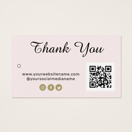 Blush Dankeschön Logo QR Code Closing Hängemarke (Rückseite)